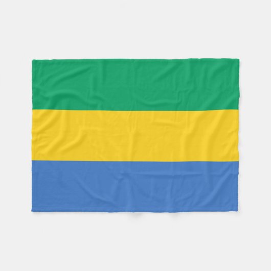 Gabon Flag Fleece Deken (Voorkant (Horizontaal))