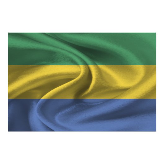 Gabon Flag Foto Afdruk (Voorkant)