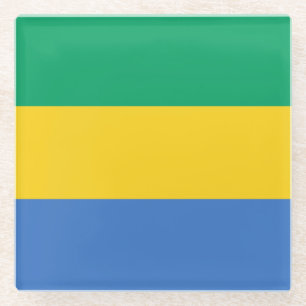 Gabon Flag Glazen Onderzetter