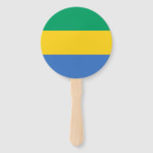 Gabon Flag Handwaaier (Voorkant)