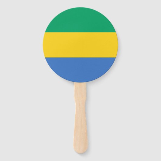 Gabon Flag Handwaaier (Voorkant)