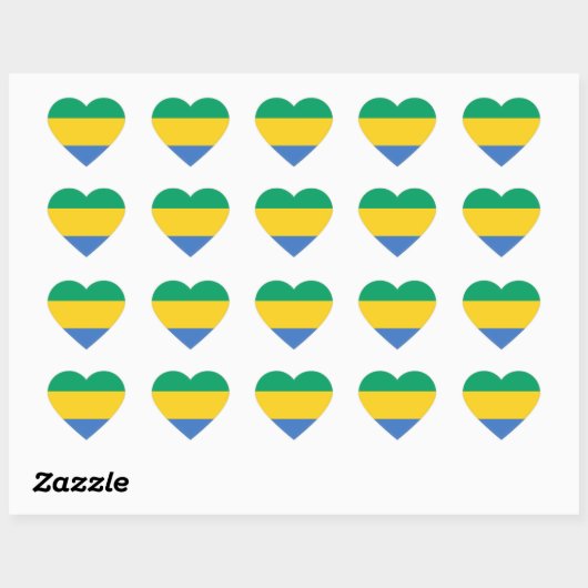 Gabon Flag Hart Sticker (Vel)