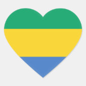 Gabon Flag Hart Sticker (Voorkant)