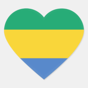 Gabon Flag Hart Sticker