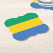 Gabon Flag Kartonnen Onderzetters (Gekanteld)