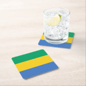 Gabon Flag Kartonnen Onderzetters (Insitu)