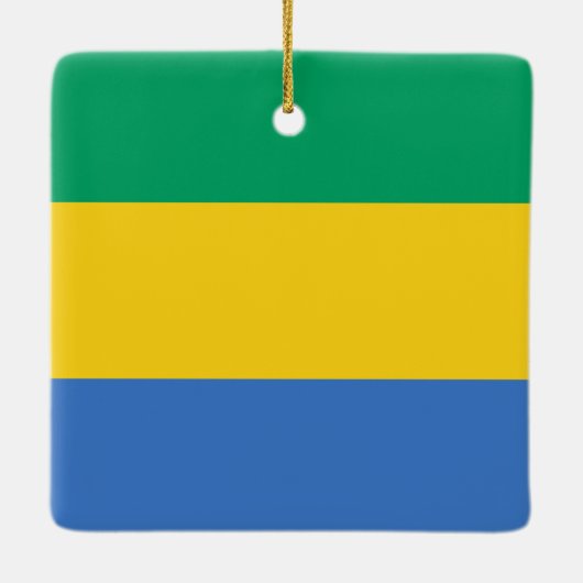 Gabon Flag Keramisch Ornament (Achterkant)