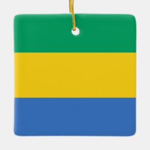 Gabon Flag Keramisch Ornament