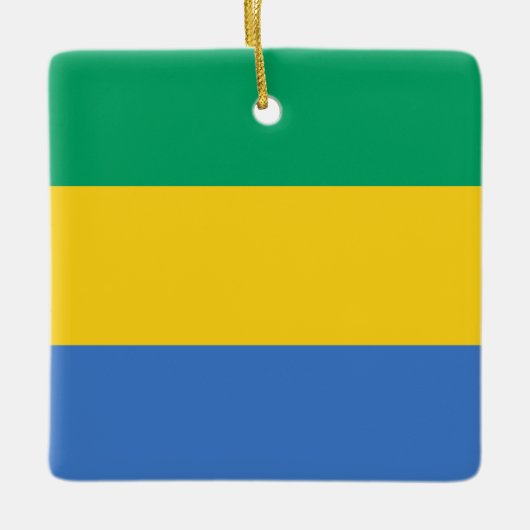 Gabon Flag Keramisch Ornament (Voorkant)
