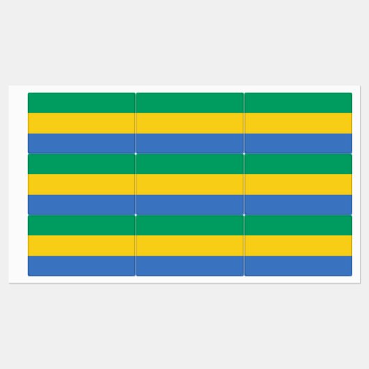 Gabon Flag Labels (Vel)