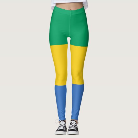 Gabon Flag Leggings (Voorkant)