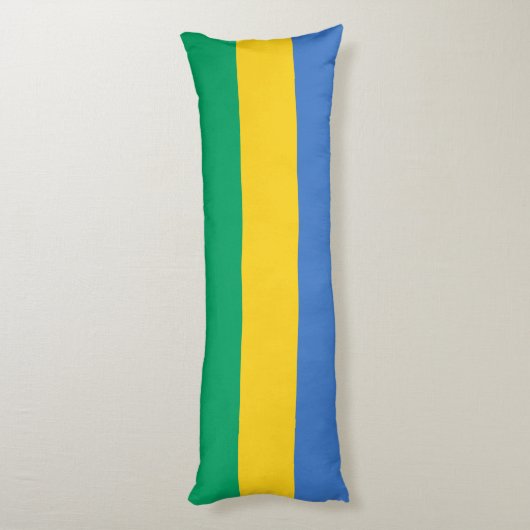 Gabon Flag Lichaamskussen (Achterkant (Verticaal))