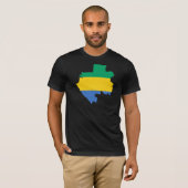 Gabon Flag Map GA T-shirt (Voorkant volledig)