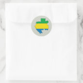 Gabon Flag Map op volledige grootte Ronde Sticker (Tas)