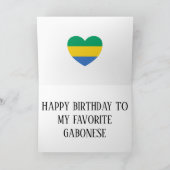 Gabon Flag Patriotic Birthday Kaart (Binnen)