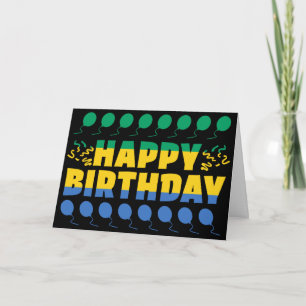 Gabon Flag Patriotic Birthday Kaart