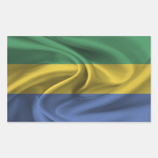 Gabon Flag Rechthoekige Sticker (Voorkant)