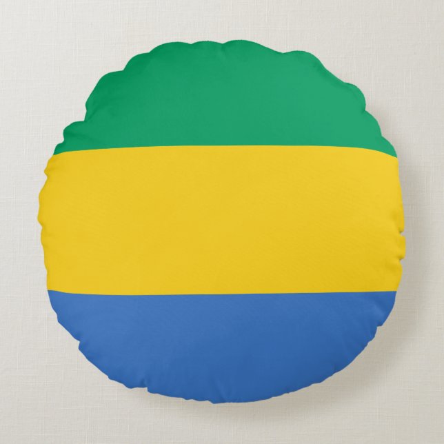 Gabon Flag Rond Kussen (Voorkant)