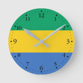 Gabon Flag Ronde Klok (Voorkant)