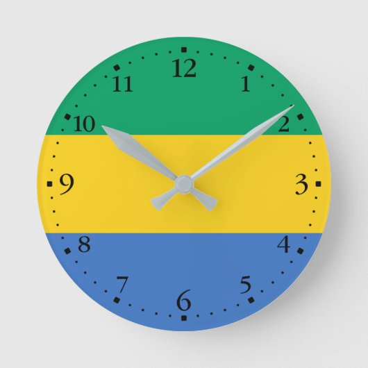 Gabon Flag Ronde Klok (Voorkant)