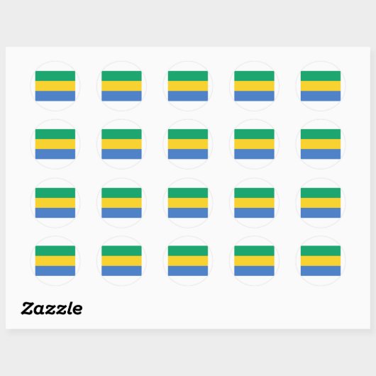 Gabon Flag Ronde Sticker (Vel)