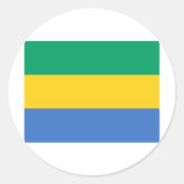 Gabon Flag Ronde Sticker (Voorkant)