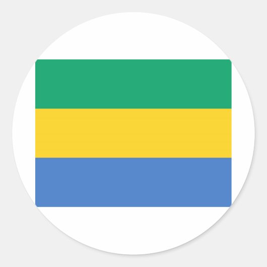Gabon Flag Ronde Sticker (Voorkant)