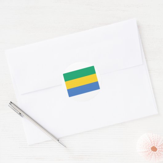 Gabon Flag Ronde Sticker (Envelop)