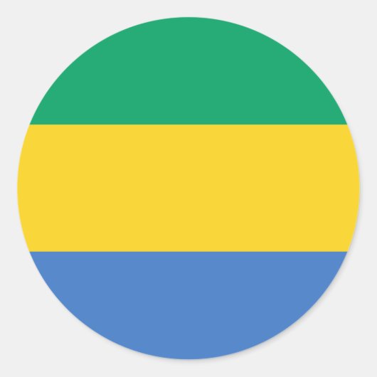 Gabon Flag Ronde Sticker (Voorkant)