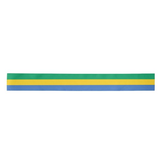 Gabon Flag Satijnen Lint (Voorkant)