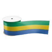 Gabon Flag Satijnen Lint (Spoel)