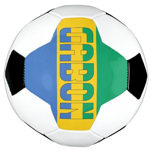 Gabon Flag Schattig Patriotic Voetbal (Gedraaid)