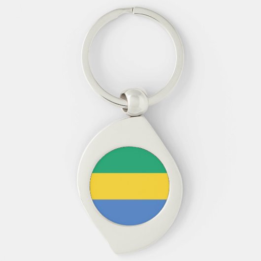 Gabon Flag Sleutelhanger (Voorkant)