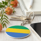 Gabon Flag Sleutelhanger (Zijkant)