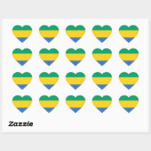 Gabon Flag Splendid Patriotic Hart Sticker (Vel)
