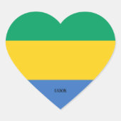 Gabon Flag Splendid Patriotic Hart Sticker (Voorkant)