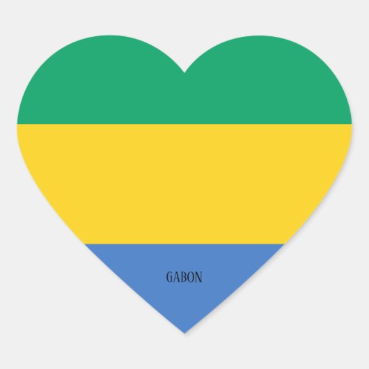 Gabon Flag Splendid Patriotic Hart Sticker (Voorkant)