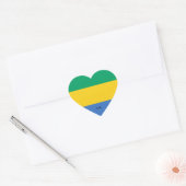 Gabon Flag Splendid Patriotic Hart Sticker (Envelop)