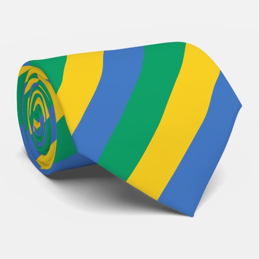 Gabon Flag Stropdas (Opgerold)