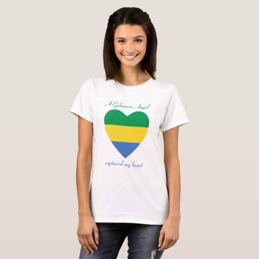 Gabon Flag SweeLieverd T-Shirt (Voorkant volledig)