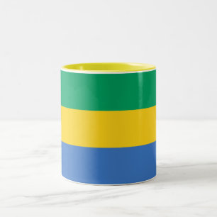 Gabon Flag Tweekleurige Koffiemok