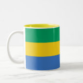 Gabon Flag Tweekleurige Koffiemok (Links)