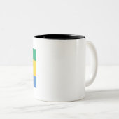 Gabon Flag Tweekleurige Koffiemok (Voorkant rechts)