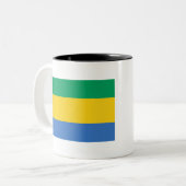 Gabon Flag Tweekleurige Koffiemok (Voorkant links)