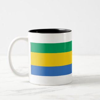 Gabon Flag Tweekleurige Koffiemok
