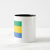 Gabon Flag Tweekleurige Koffiemok (Center)