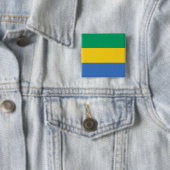 Gabon Flag Vierkante Button 5,1 Cm (In situ)