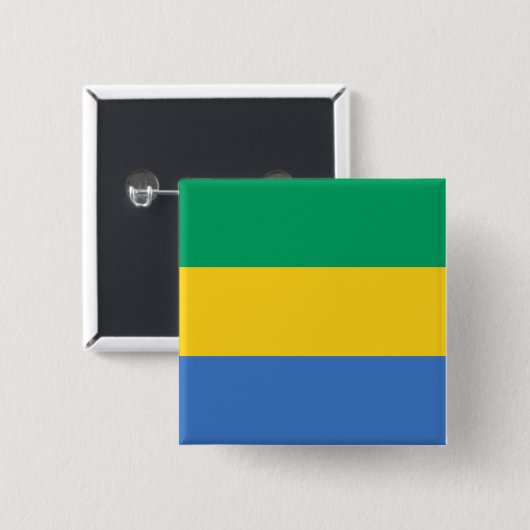 Gabon Flag Vierkante Button 5,1 Cm (Voorkant /achterkant)