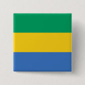 Gabon Flag Vierkante Button 5,1 Cm (Voorkant)