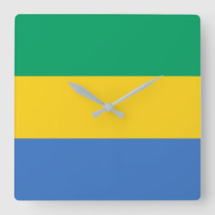 Gabon Flag Vierkante Klok
